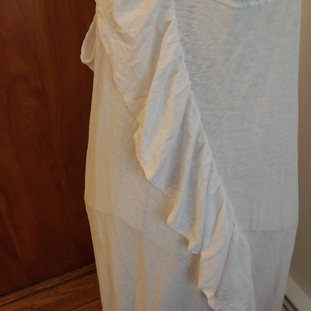 Free People NWT size XS Elegant White Ruffle Dress Beach Wear. - Picture 3 of 11